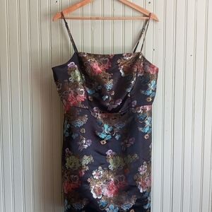New Look  ASOS metallic floral dress